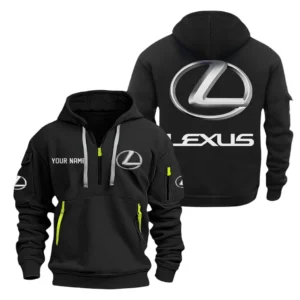 Hybrid Luxury Car Hoodie Half Zipper, All Over Print Hoodie Gift For Hybrid Luxury Car Enthusiasts CAR200 - Black