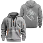 Hoodie Half Zipper Exclusive Logo Gift For Premium Auto Enthusiasts CAR170 - Gray