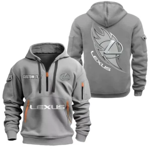 Hoodie Half Zipper Exclusive Logo Gift For Premium Auto Enthusiasts CAR170 - Gray