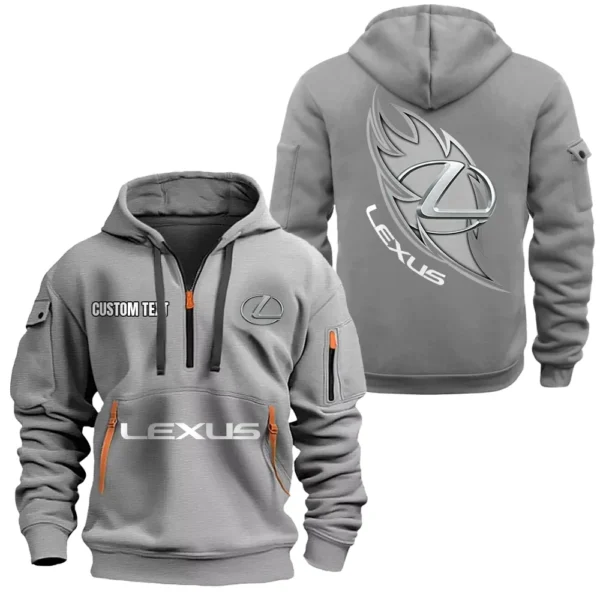 Hoodie Half Zipper Exclusive Logo Gift For Premium Auto Enthusiasts CAR170 - Gray