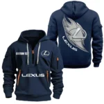 Hoodie Half Zipper Exclusive Logo Gift For Auto High-End Enthusiasts CAR170 - Navy