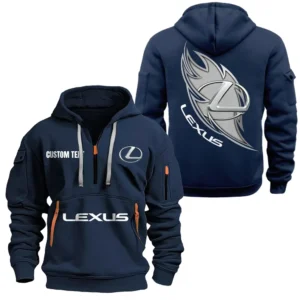 Hoodie Half Zipper Exclusive Logo Gift For Auto High-End Enthusiasts CAR170 - Navy