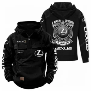 Luxury SUV Tactical Quarter Zip Hoodie, Exclusive Logo Hoodie For Car Enthusiasts CAR106 - Black