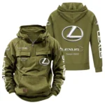 High-End Coupe Tactical Quarter Zip Hoodie, Exclusive Logo Hoodie For Car Enthusiasts CAR960 - Army Green