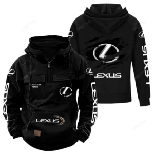 Premium Sedan Tactical Quarter Zip Hoodie, Exclusive Logo Hoodie For Car Enthusiasts CAR122 - Black