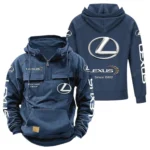 Prestige Sedan Tactical Quarter Zip Hoodie, Exclusive Logo Hoodie For Car Enthusiasts CAR960 - Dark Blue