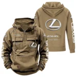 Performance SUV Tactical Quarter Zip Hoodie, Exclusive Logo Hoodie For Car Enthusiasts CAR960 - Khaki