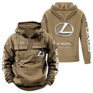 Performance SUV Tactical Quarter Zip Hoodie, Exclusive Logo Hoodie For Car Enthusiasts CAR960 - Khaki
