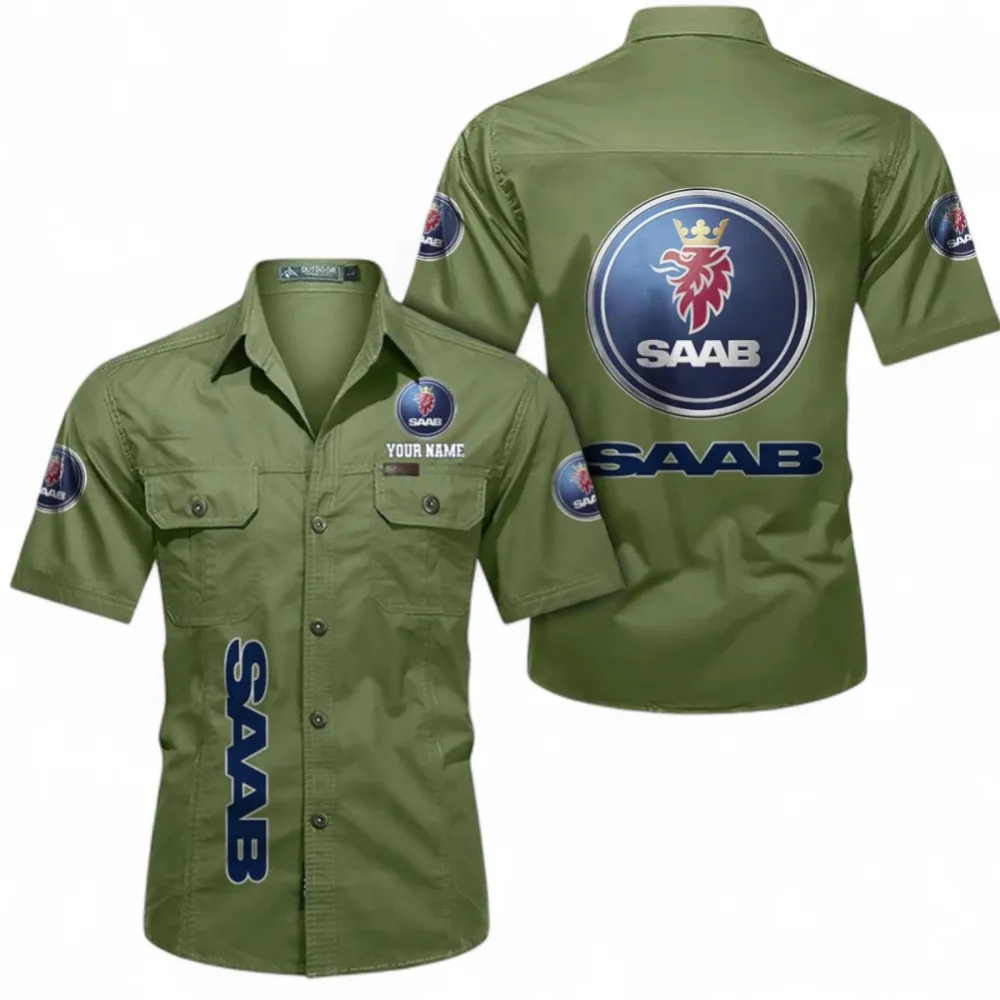 Lightweight Glass Effect Men's Everyday Short Sleeve Shirt, Custom Name CAR392 - Fruit Green