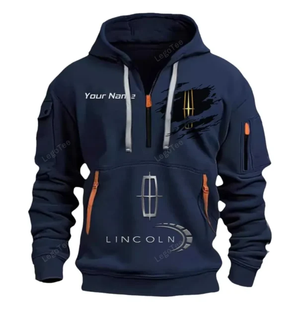 Hoodie Half Zipper Exclusive Logo Gift For Premium Road Car Enthusiasts CAR113 - Navy