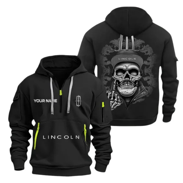 Hoodie Half Zipper Exclusive Logo Gift For American Cruiser Enthusiasts CAR166 - Black