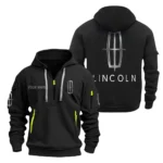 Hoodie Half Zipper Exclusive Logo Gift For Elegant Auto Enthusiasts CAR200 - Black