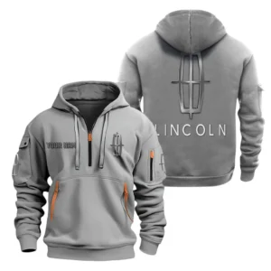 Luxury Sedan Hoodie Half Zipper, All Over Print Hoodie Gift For Luxury Sedan Enthusiasts CAR200 - Gray