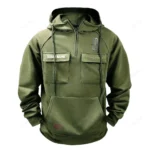 Premium Road Car Tactical Quarter Zip Hoodie, Exclusive Logo Hoodie For Car Enthusiasts CAR109 - Army Green