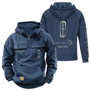 Full-Size Sedan Tactical Quarter Zip Hoodie, Exclusive Logo Hoodie For Car Enthusiasts CAR960 - Dark Blue