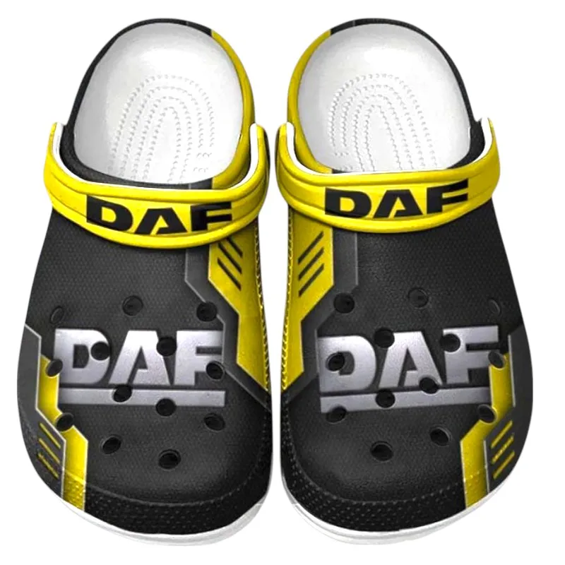 Logistics Truck Lover’s All Over Print Clog, Slip-On Shoes for Daily Comfort and Garage Style CAR185 - Yellow