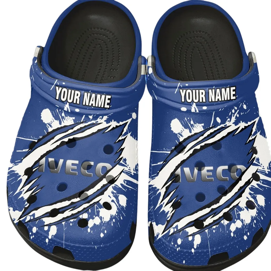 Long-Haul Vehicle Culture Clog, Stylish All Over Print Lightweight Shoes for Auto Fans and Streetwear Style CAR153 - Black