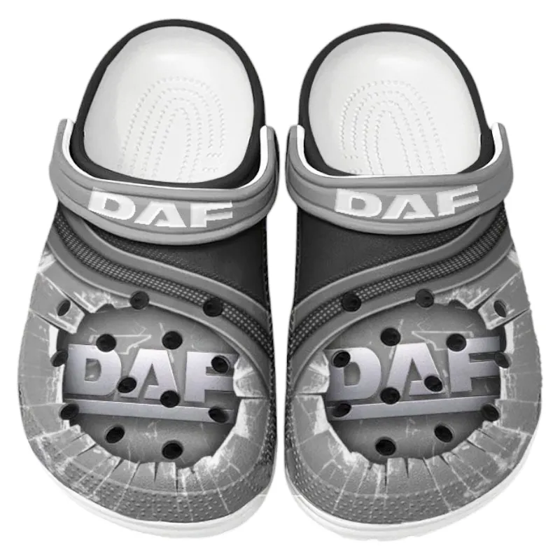 Long-Haul Vehicle Culture Clog, Stylish All Over Print Lightweight Shoes for Auto Fans and Streetwear Style CAR188 - Gray