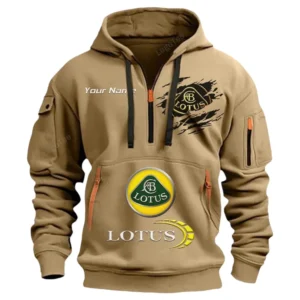 Hoodie Half Zipper Exclusive Logo Gift For Speed Machine Enthusiasts CAR113 - Khaki