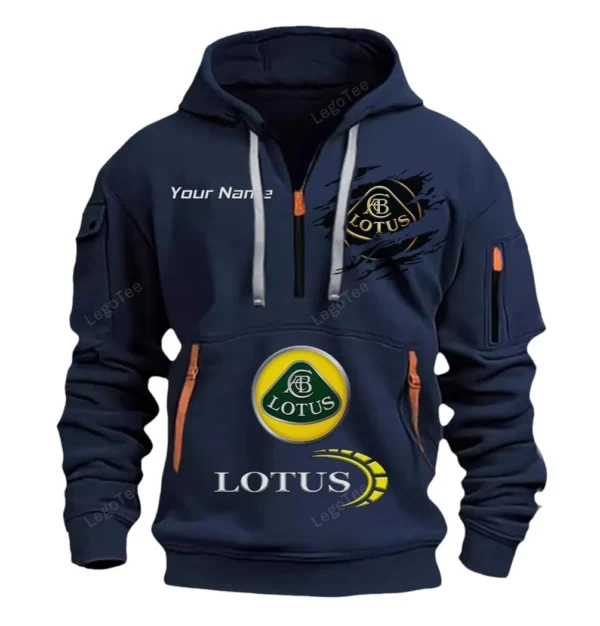 Hoodie Half Zipper Exclusive Logo Gift For High-Performance Coupe Enthusiasts CAR113 - Navy