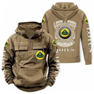 Exotic Sports Vehicle Tactical Quarter Zip Hoodie, Exclusive Logo Hoodie For Car Enthusiasts CAR106 - Khaki