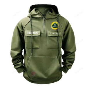 Precision Handling Car Tactical Quarter Zip Hoodie, Exclusive Logo Hoodie For Car Enthusiasts CAR109 - Army Green