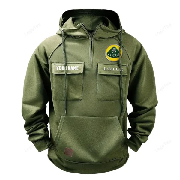 Precision Handling Car Tactical Quarter Zip Hoodie, Exclusive Logo Hoodie For Car Enthusiasts CAR109 - Army Green