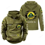 Sports Car Tactical Quarter Zip Hoodie, Exclusive Logo Hoodie For Car Enthusiasts CAR122 - Army Green