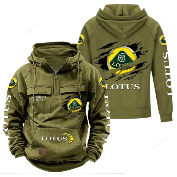 Sports Car Tactical Quarter Zip Hoodie, Exclusive Logo Hoodie For Car Enthusiasts CAR122 - Army Green