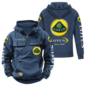 Racing-Inspired Car Tactical Quarter Zip Hoodie, Exclusive Logo Hoodie For Car Enthusiasts CAR960 - Dark Blue