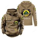 Agile Roadster Tactical Quarter Zip Hoodie, Exclusive Logo Hoodie For Car Enthusiasts CAR122 - Khaki