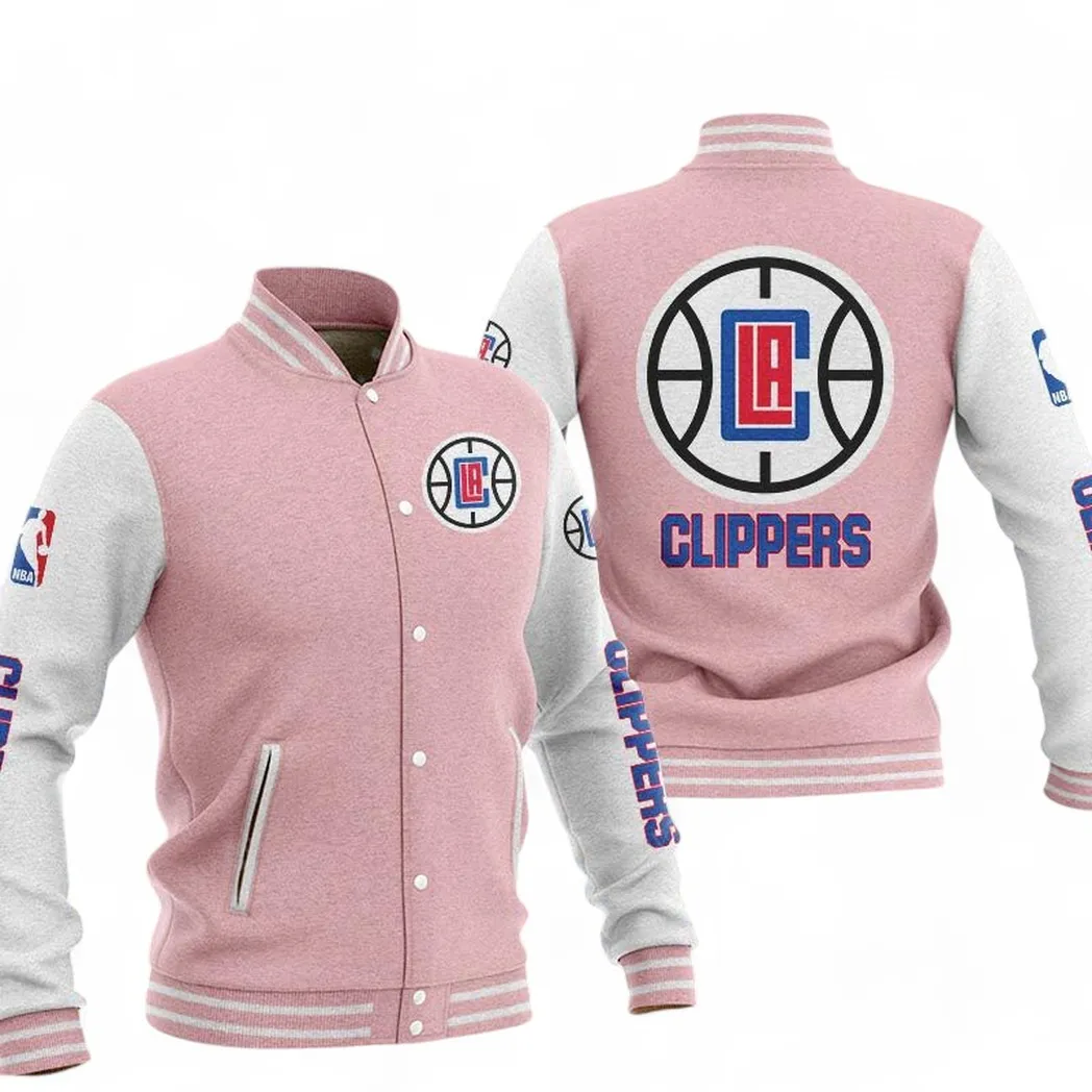 Loyal Basketball Spirit Baseball Jacket, Bold Varsity Game Jacket NBA090 - Pink