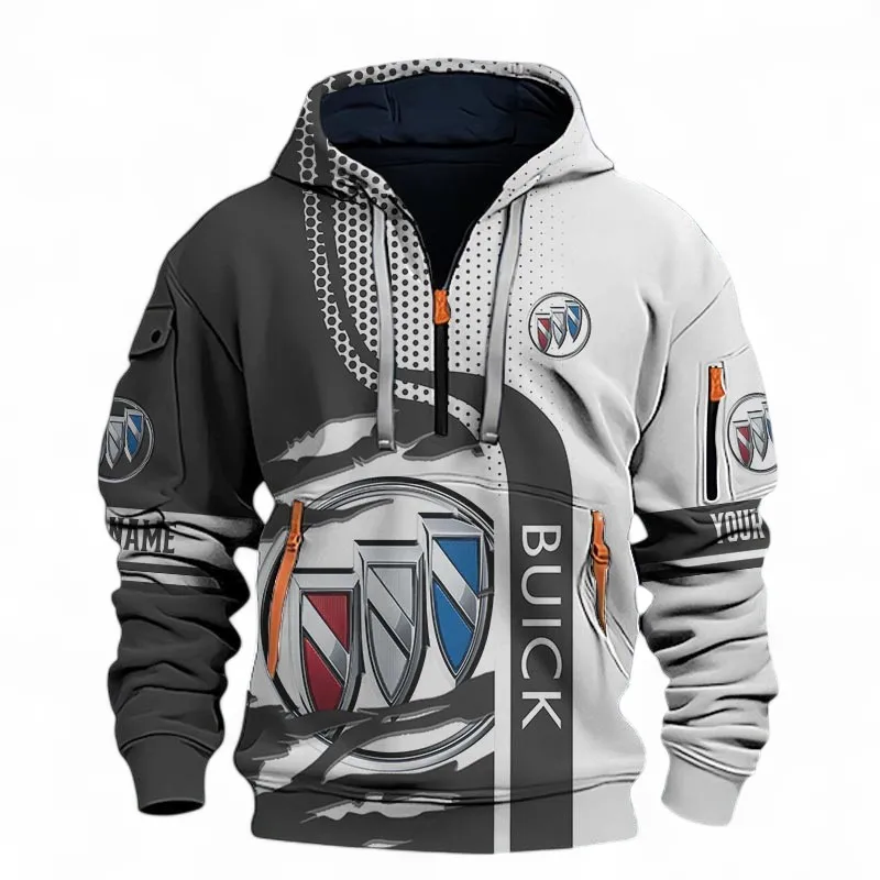 Luxury Car Hoodie Half Zip 3D, Lightweight Streetwear Hoodie For Car Lovers CAR396 - Black