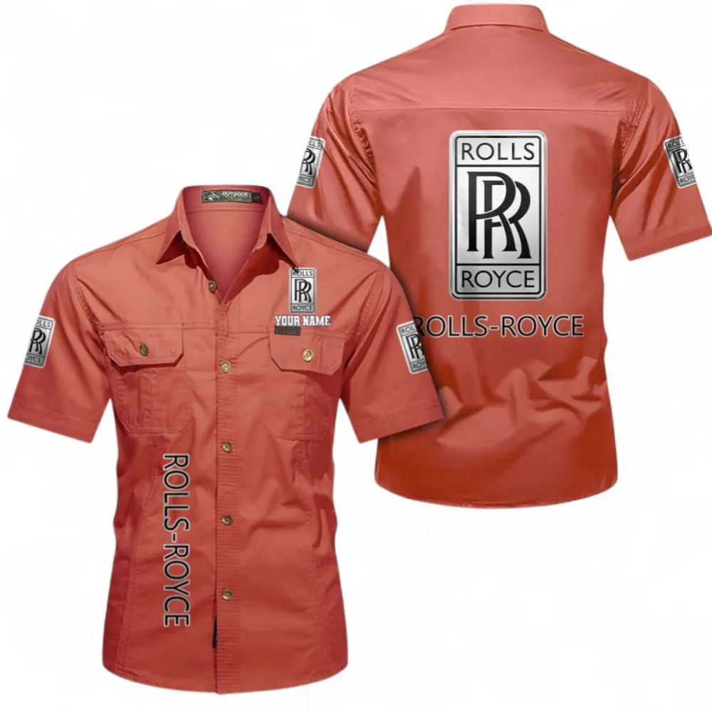 Luxury Performance Auto Casual Short Sleeve Shirt, Custom Name CAR392 - Red