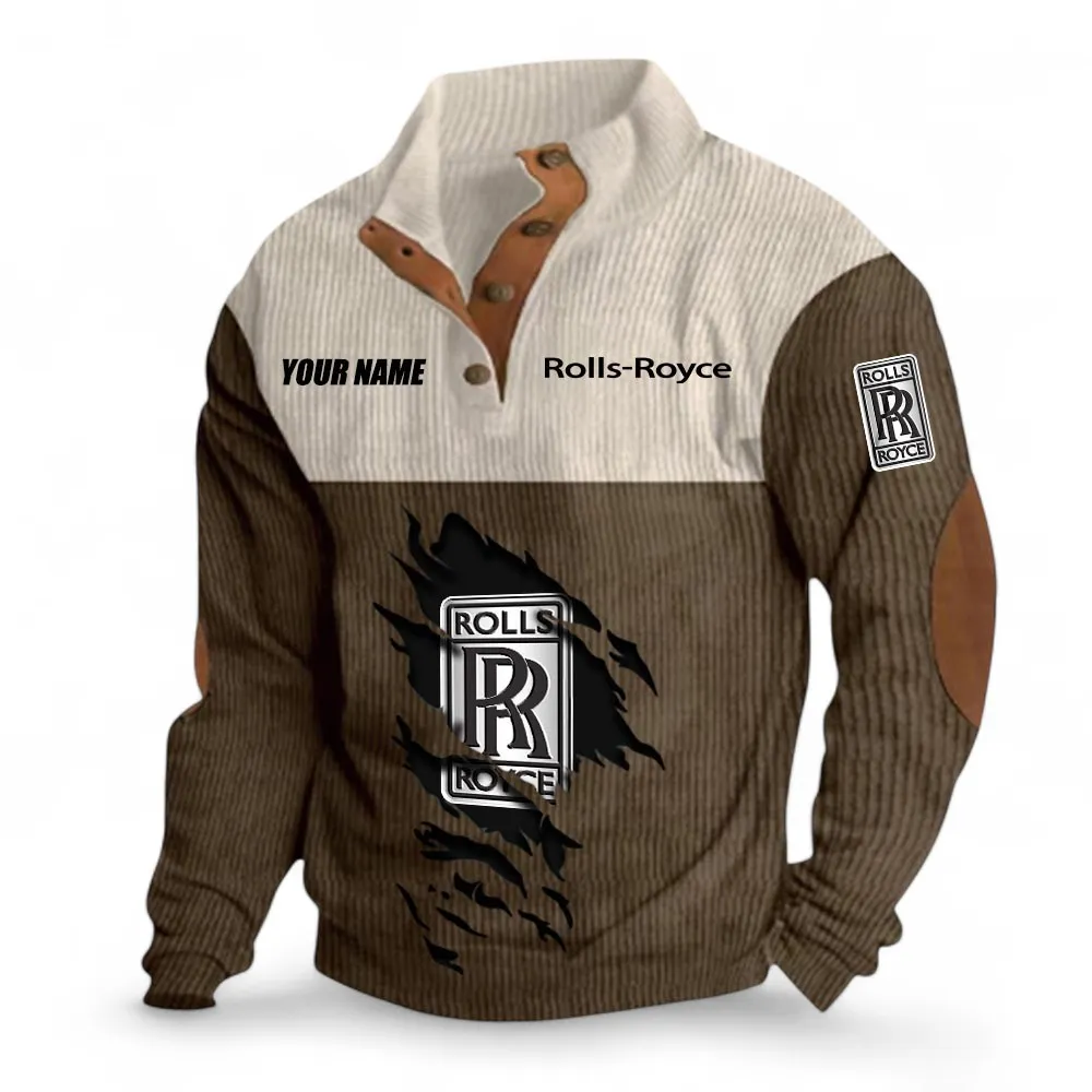 Luxury Performance Auto Men's Stand Up Collar Base Shirt, Exclusive Logo Hoodie For Car Lovers CAR402 - Brown