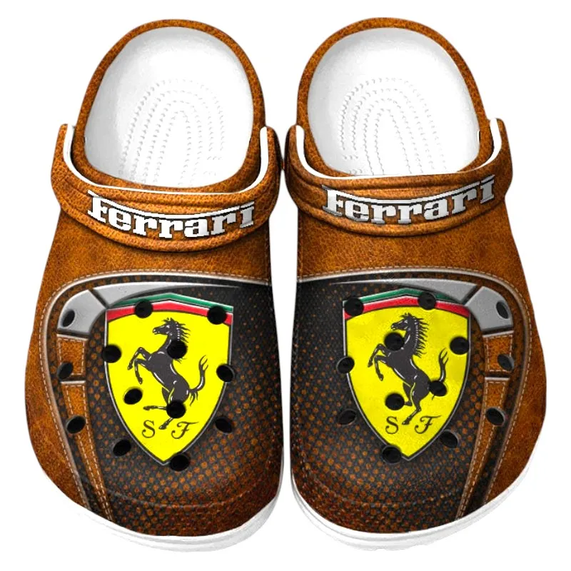 Luxury Speedster Lover’s All Over Print Clog, Slip-On Shoes for Daily Comfort and Garage Style CAR177 - Orange