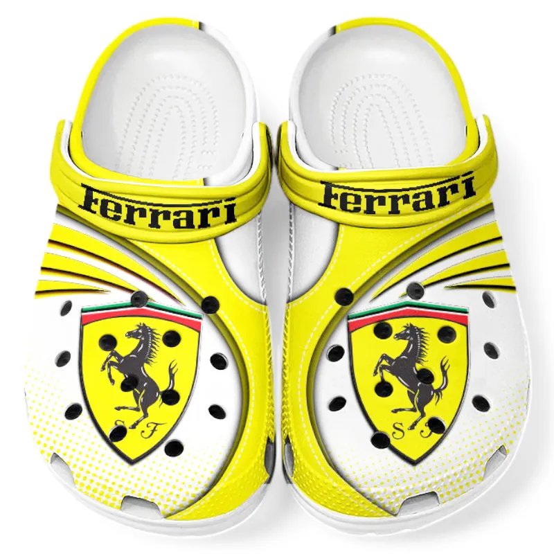 Luxury Speedster Lover’s All Over Print Clog, Slip-On Shoes for Daily Comfort and Garage Style CAR181 - Yellow