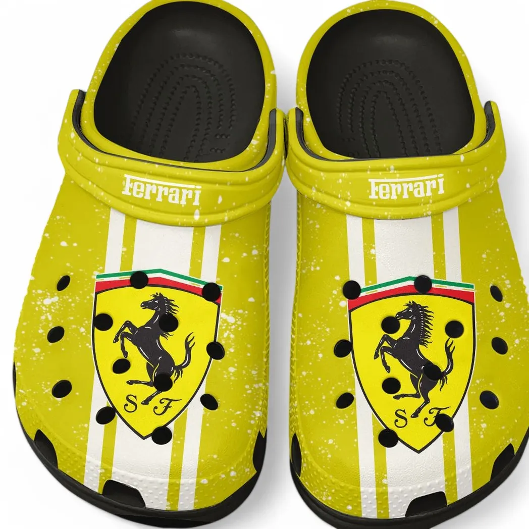 Luxury Speedster Lover’s All Over Print Clog, Slip-On Shoes for Daily Comfort and Garage Style CAR620 - Black
