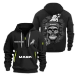 Hoodie Half Zipper Exclusive Logo Gift For Industrial Hauler Enthusiasts CAR166 - Black