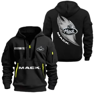 Hoodie Half Zipper Exclusive Logo Gift For Road-Ready Truck Enthusiasts CAR170 - Black
