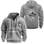 Hoodie Half Zipper Exclusive Logo Gift For Cargo Transporter Enthusiasts CAR170 - Gray
