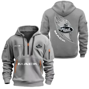Hoodie Half Zipper Exclusive Logo Gift For Cargo Transporter Enthusiasts CAR170 - Gray