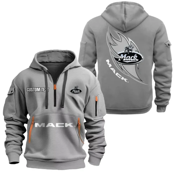 Hoodie Half Zipper Exclusive Logo Gift For Cargo Transporter Enthusiasts CAR170 - Gray