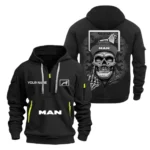 Hoodie Half Zipper Exclusive Logo Gift For Cargo Transporter Enthusiasts CAR166 - Black