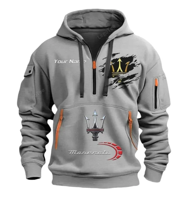 Hoodie Half Zipper Exclusive Logo Gift For 4x4 Crossover Enthusiasts CAR113 - Gray