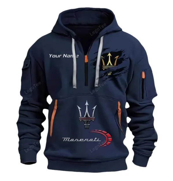 Hoodie Half Zipper Exclusive Logo Gift For Family Sport Utility Vehicle Enthusiasts CAR113 - Navy