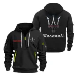 Hoodie Half Zipper Exclusive Logo Gift For Sports Auto Enthusiasts CAR200 - Black