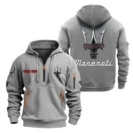 Hoodie Half Zipper Exclusive Logo Gift For Grand Tourer Enthusiasts CAR200 - Gray