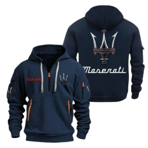 Hoodie Half Zipper Exclusive Logo Gift For Performance Sedan Enthusiasts CAR200 - Navy
