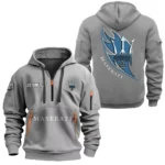 Hoodie Half Zipper Exclusive Logo Gift For High-Performance Vehicle Enthusiasts CAR170 - Gray
